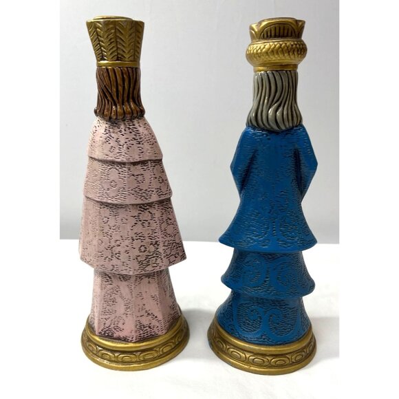 Hand-Painted Nativity Figurines Set Of 2 Kings With Gold Accents - Picture 7 of 8